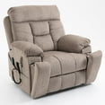thumbnail image 1 of LEGAHOME Oversize Lift Recliner Chair, Electric Power Lift Chair with Heated and Massage Function, Large Fabric Recliner with Remotes & Cup Holders, Wide Seat Lounge Sofa for Big and Tall, Light Brown, 1 of 9