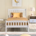 thumbnail image 1 of LEGAHOME Twin Classic Kids Bed Frame with Headboard and Footboard, White, 1 of 10