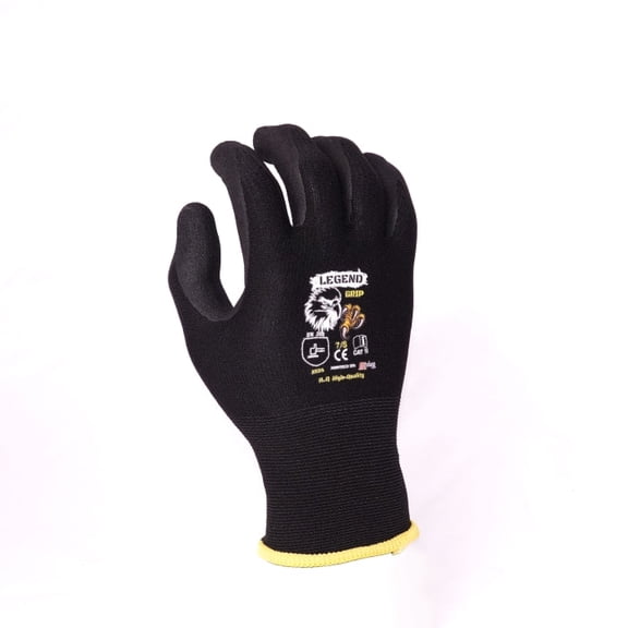 LEGEND GRIP SANDY NITRILE PALM COATED GLOVES - BLACK