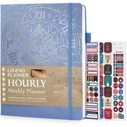 LEGEND PLANNER Hourly Planners & Appointment Book with 3 Bookmarks, 8.5x11, Periwinkle, 120 Pages