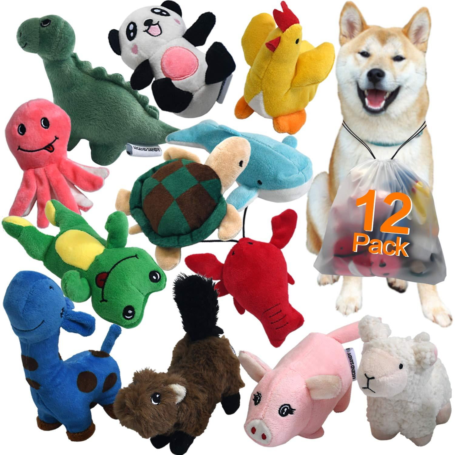 LEGEND SANDY Squeaky Plush Dog Toy Pack for Puppy Small Stuffed Puppy Chew Toys 12 Squeakers Cute Soft Pet Toy for Small Medium Size Dogs Walmart