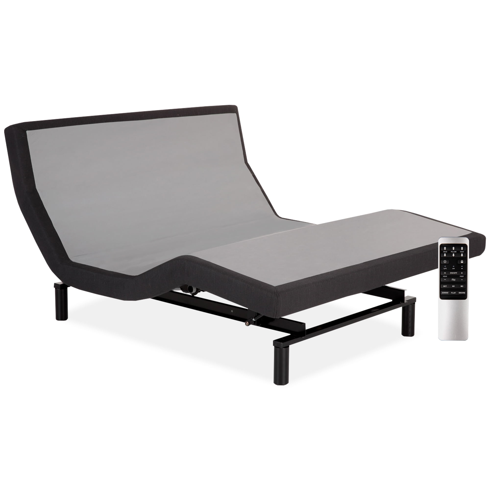 LEGGET, 4" Adjustable Bed Frame with Head Tilt, AntiSnore, Massage