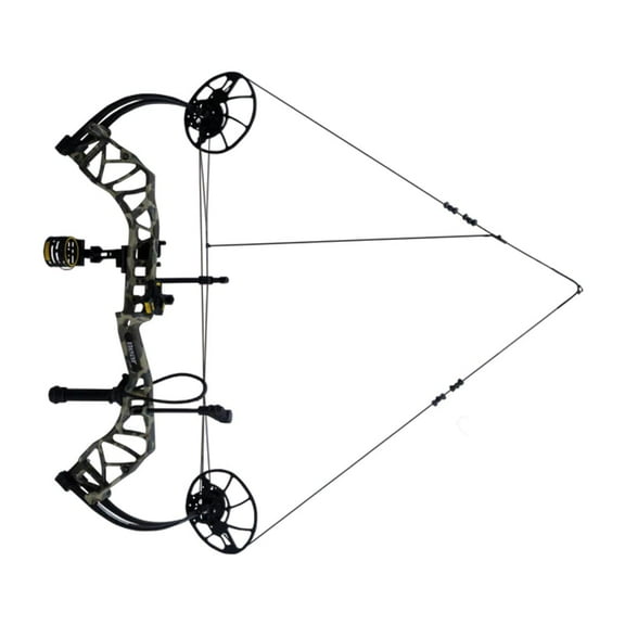 Bear Legit Maxx RTH RH70 Compound Bow, Adjustable 10-70 lbs, 14-30" Draw, Dual Cam, 75% Let-Off, Ready-To-Hunt Package, Fred Bear/Black (AV54A230F7R)