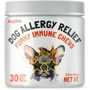 LEGITPET Allergy Relief Chews for Dogs & Immune Support with Kelp, Colostrum & Bee Pollen - for Seasonal Allergies + Anti Itch, Skin Hot Spots Soft Treats 30 chews