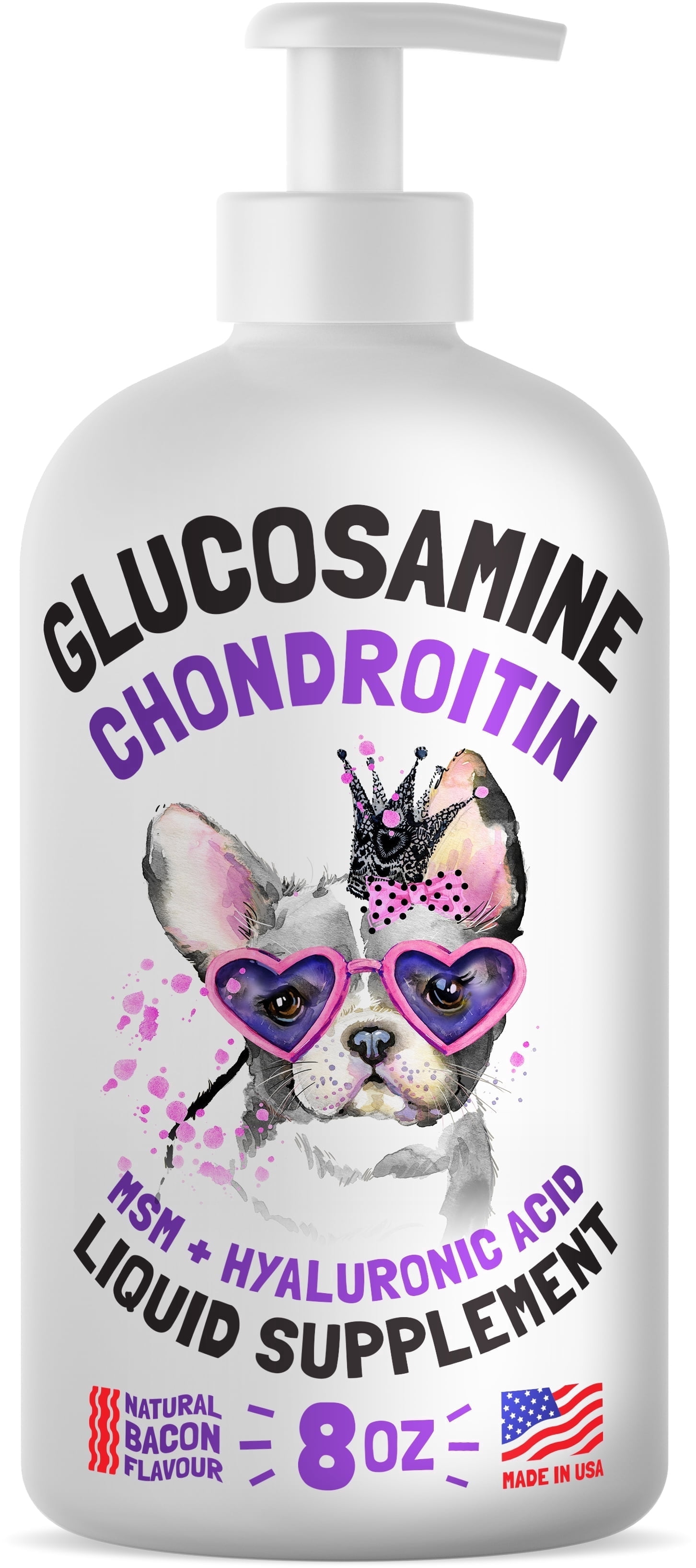 LEGITPET Liquid Glucosamine for Dogs, 8 oz, Bacon Flavor, Hip & Joint ...