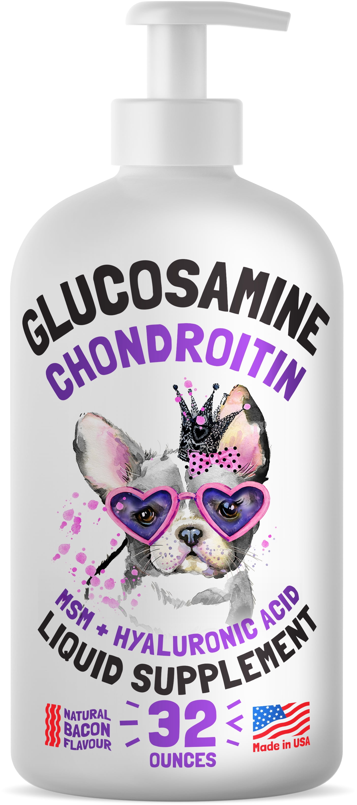 LEGITPET Liquid Glucosamine for Dogs Bacon Flavour with Chondroitin, MSM & Hyaluronic Acid K9