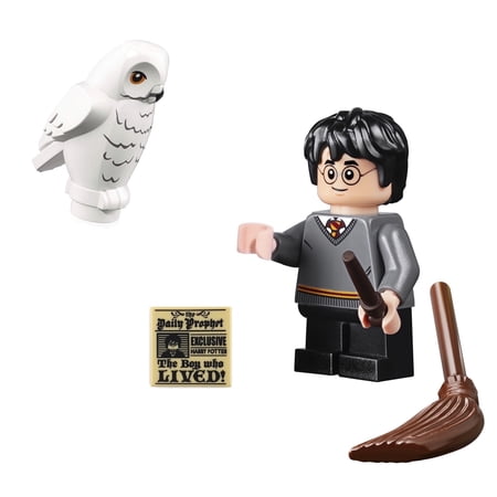 LEGO 2018 Harry Potter MiniFigure - Harry Potter (with Owl, Broom ?? & Wand) 75954
