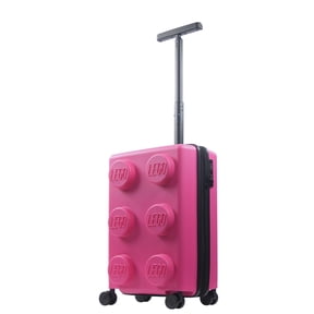 LEGO 22 Inch Rolling Luggage, Signature Trolley Expandable Hardshell Carry On Suitcase with Spinner Wheels, Pink