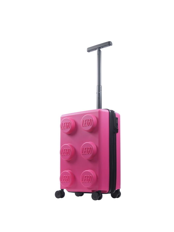 22 Inch Rolling Luggage, Signature Trolley Expandable Hardshell Carry On Suitcase with Spinner Wheels, Pink