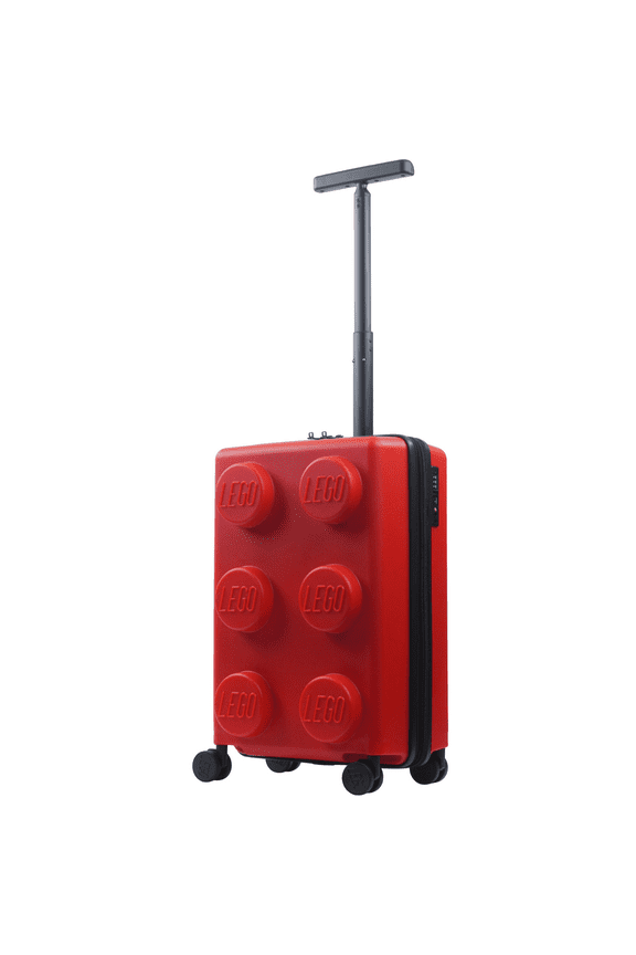 22 Inch Rolling Luggage, Signature Trolley Expandable Hardshell Carry On Suitcase with Spinner Wheels, Red