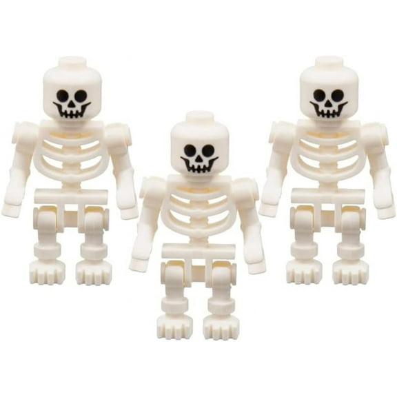 LEGO 3 Skeleton MINIFIG LOT Spooky Halloween Minifigure Castle Pirate Ghost