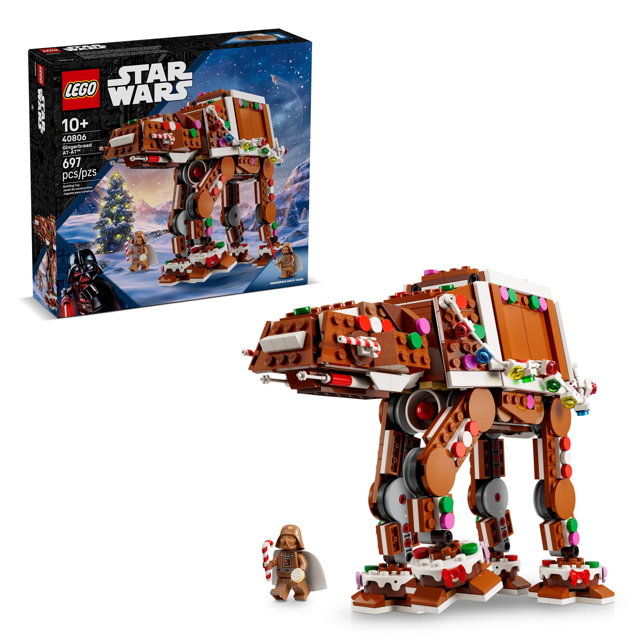 LEGO Star Wars Gingerbread AT-AT Walker - Building Toy for Boys & Girls, Ages 10+ - Christmas Decoration & Gift for Star Wars Fans - 40806