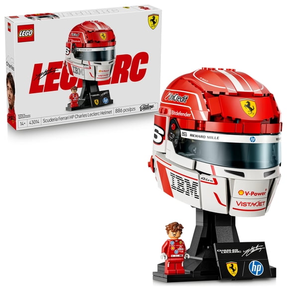 LEGO Editions Scuderia Ferrari HP Charles Leclerc Helmet - Building Set for Teens, Ages 14+ - Collectible F1 Display - Bedroom or Home Office Decor - Gift for Formula 1 Fans - 43014