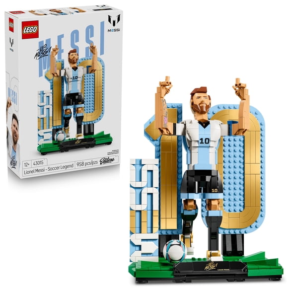 LEGO Editions Lionel Messi Soccer Legend - Building Set for Boys & Girls, Ages 12+ - Collectible Soccer Gift with Plaque - Kids Bedroom or Shelf Decor - 43015