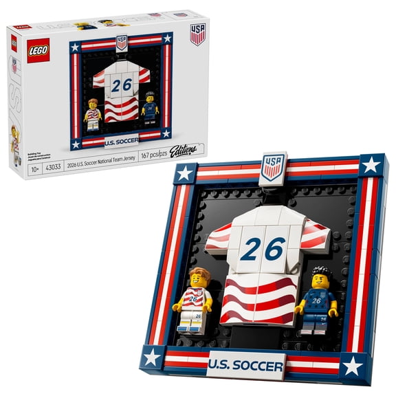 LEGO Editions 2026 U.S. Soccer National Team Jersey - Building Set for Boys & Girls, Ages 10+ - Collectible Soccer Gift for Kids - Bedroom or Shelf Decor for Sports Fans - 43033