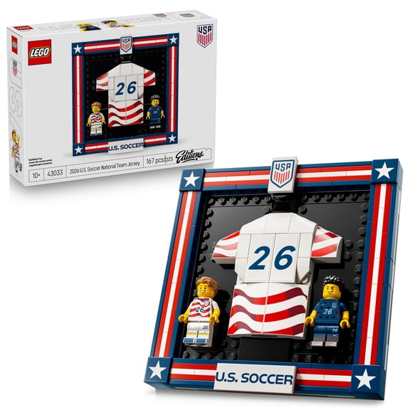 LEGO Editions 2026 U.S. Soccer National Team Jersey - Building Set for Boys & Girls, Ages 10+ - Fathers Day Gift - Bedroom or Shelf Decor for Sports Fans - 43033