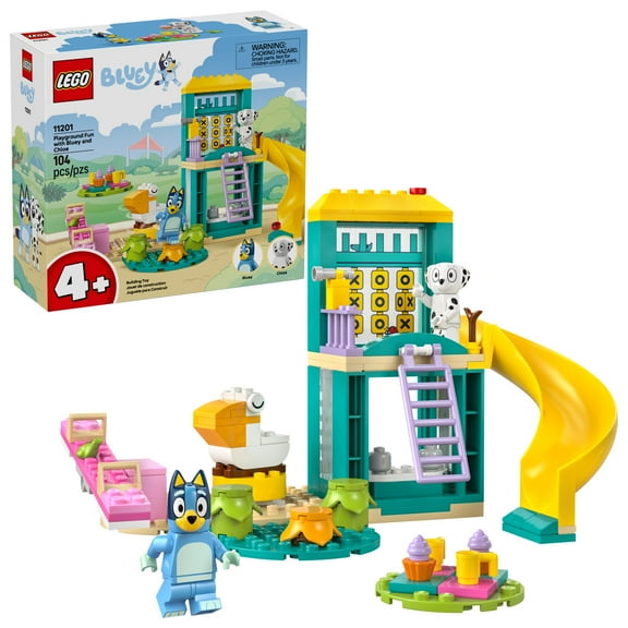 LEGO Bluey Playground Fun with Bluey and Chloe - Building Toy for Kids - Sensory Toy for Pretend Play - Includes Bluey and Chloe Minifigures - Birthday Gift Idea For Girls and Boys 4 and Up -  11201