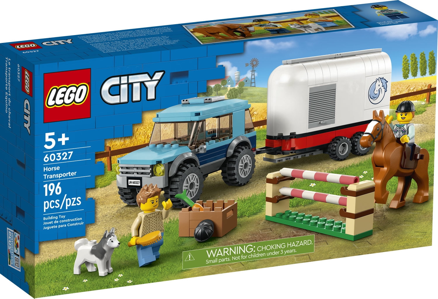 LEGO 60327 City Great Vehicles Horse Transporter Set, with SUV Toy Car, Trailer, Horse Figure and Jump, Gift Idea for Grandchildren, Kids, Boys & Girls Ages 5 and Up