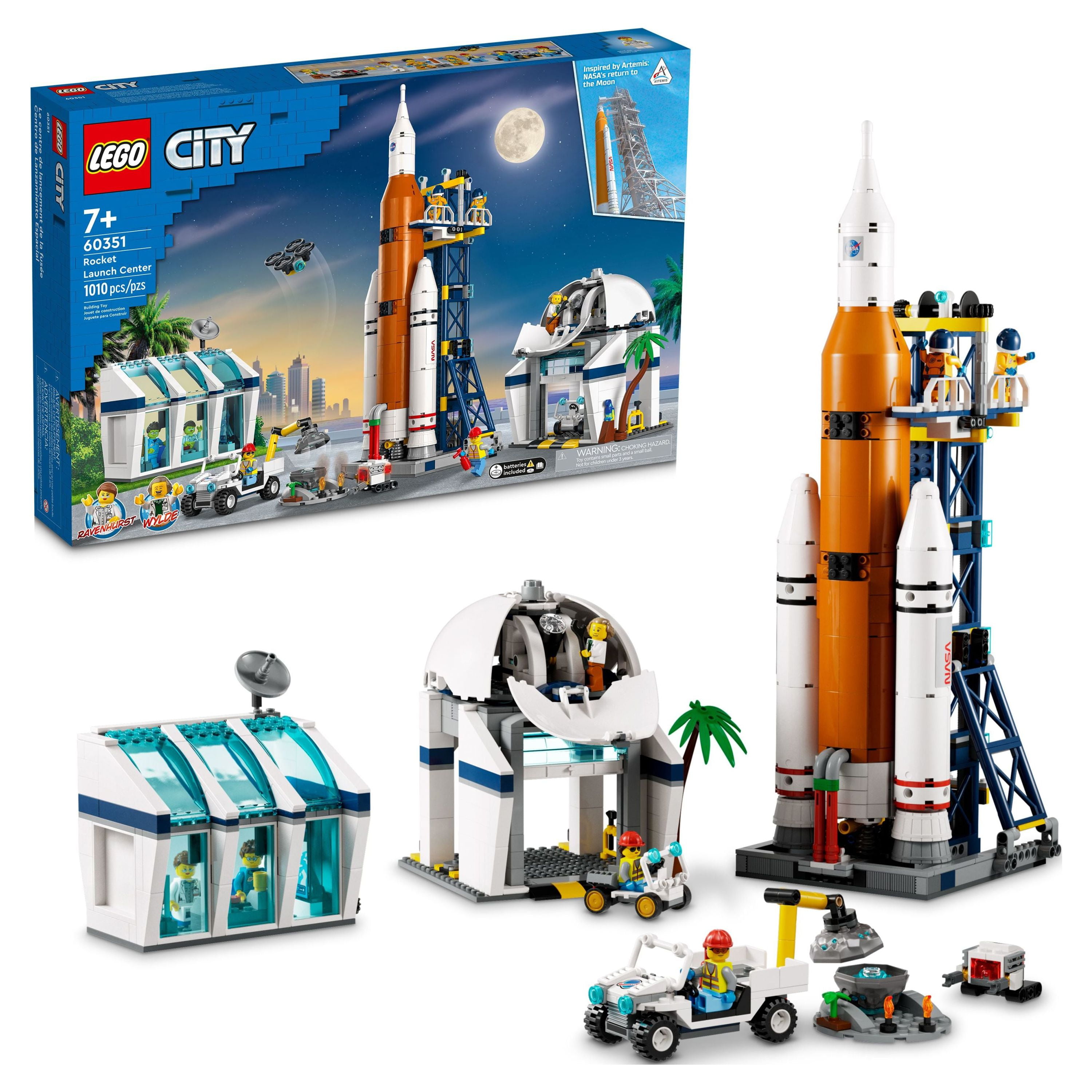 LEGO City Rocket Launch Center Building Toy Set 60351 NASA Inspired Space Toy with Rocket Launch Tower Observatory and Mission Control Pretend