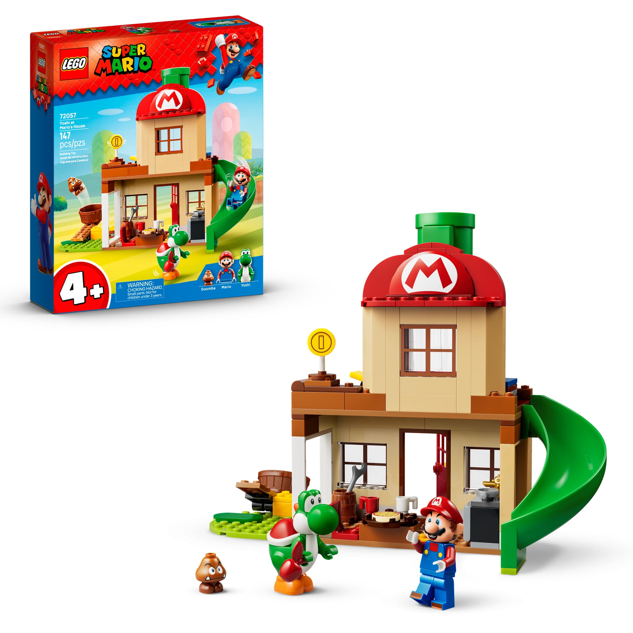 LEGO Super Mario Yoshi at Mario's House - Building Toy for Boys & Girls, Ages 4+ - Preschool Set for Pretend Play - Gift for Birthdays - Yoshi Toy for Kids - 72057