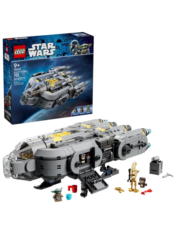 Star Wars: The Mandalorian and Grogu Anzellan Starship Building Toy - Build and Display Set for Boys & Girls, Ages 9+ - Star Wars Gifts for Kids - W/ Grogu & 2 Anzellan Figures - 75445