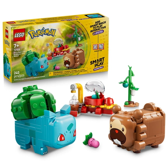 LEGO Pokmon SMART Play: Berry Bash with Bulbasaur and Bidoof - Compatible Set with 2 SMART Tags and 2 Pokmon Figures - Interactive Building Toy - Gift for Boys and Girls, Ages 7+ - 72155