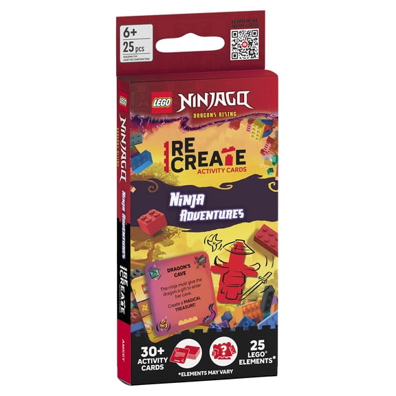 LEGO Activity Cards - ReCreate: LEGO NINJAGO Ninja Adventures (with over 30 activity cards and 25 LEGO elements)
