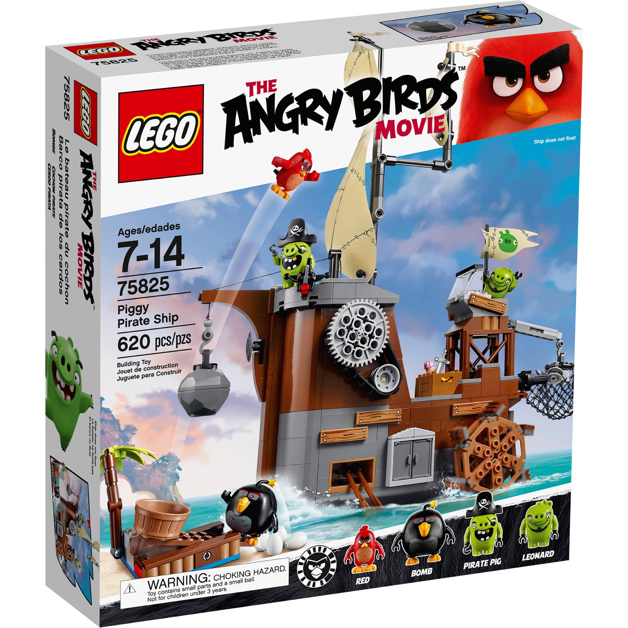 sanger bjælke Tectonic LEGO Angry Birds Piggy Pirate Ship 75825 - Walmart.com