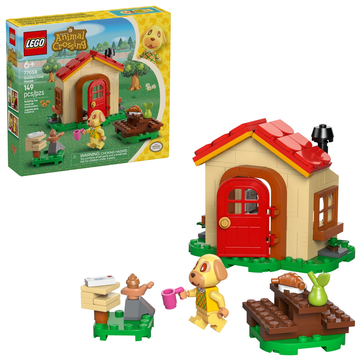 LEGO Animal Crossing Goldies Cozy House Building Toy - Pretend Play Set for Girls & Boys, Ages 6+ W/Dog Minifigure - Building Blocks Toy for Kids - Gift Idea for Birthdays & Video Game Fans - 77058