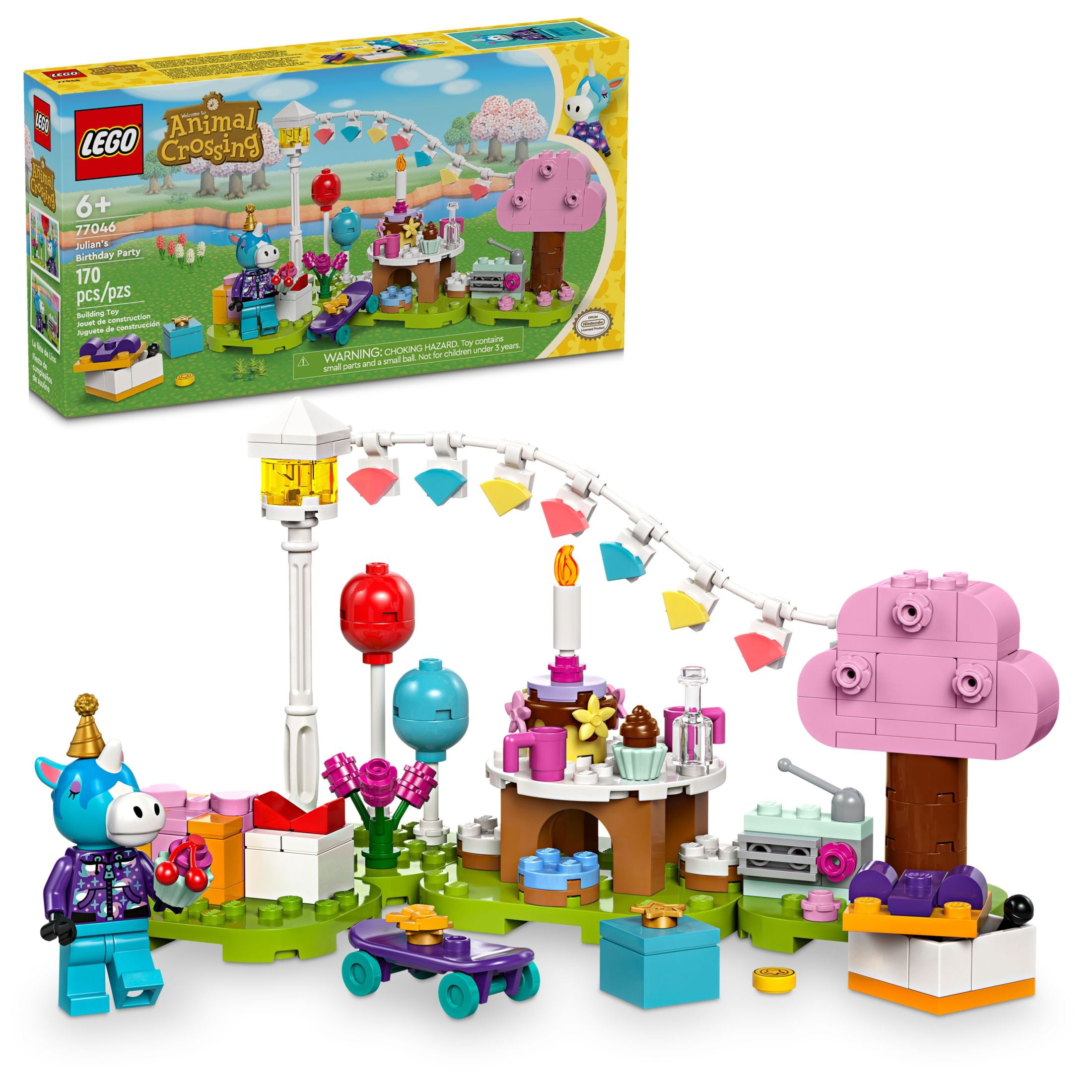 LEGO Animal Crossing Julians Birthday Party Video Game Toy for Kids, Animal Crossing Toy from the Video Game Series with Horse Toy Minifigure, Birthday Gift for Girls and Boys Ages 6 and Up, 77046