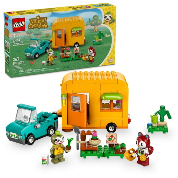 LEGO Animal Crossing Leif's Caravan & Garden Shop Building Toy - Animal Crossing Toy Figure and Playset for Kids, Girls and Boys, Ages 7+ - Pretend Play Gift Idea for Birthdays - 77054