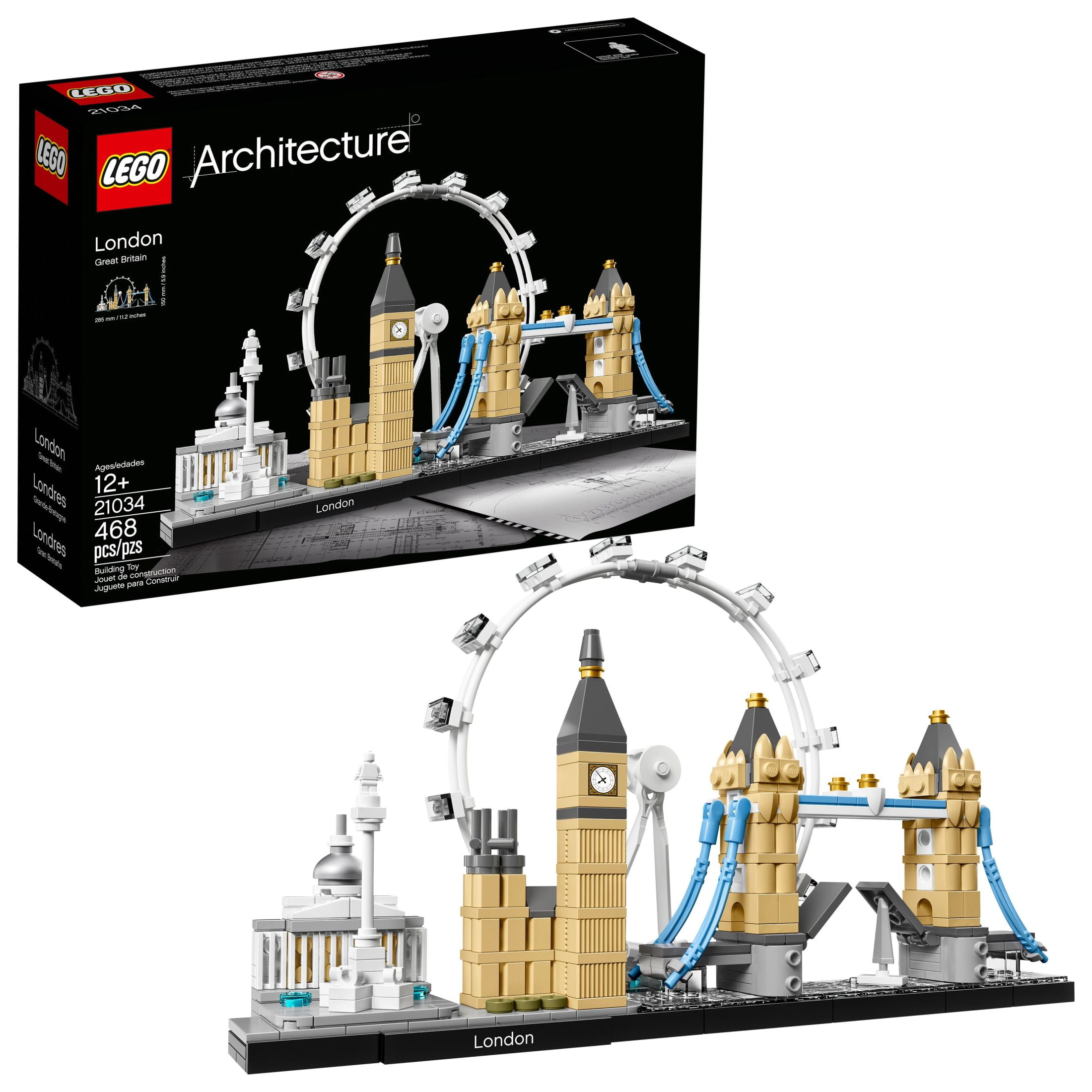 LEGO Architecture London Skyline 21034 Collectible Model Building Kit with London Eye, Big Ben, and Tower Bridge, Office Home D&eacute;cor, Skyline Collection