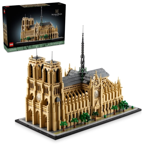 LEGO Architecture Notre-Dame de Paris - Building Set for Adults, Ages 18+ - Model Kit for Display - Home, Desk, Book Shelf Decor - Gifts for Men & Women - 21061