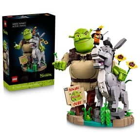 LEGO Shrek: Shrek, Donkey & Puss in Boots - Building Set for Adults, Ages 18+ - Movie Memorabilia for Home Office, Book Shelf Decor - Collectible Gift for Women & Men - 72423