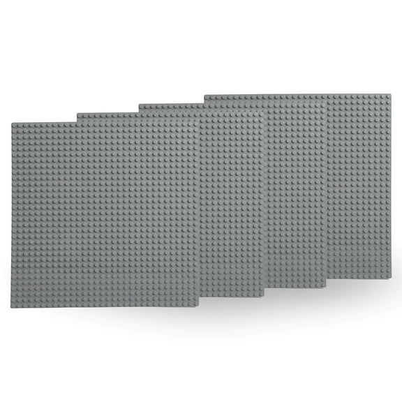 Brick Loot Custom Molded Baseplate Bundle Gray 4 pack Compatible with Major Brands, ABS Plastic