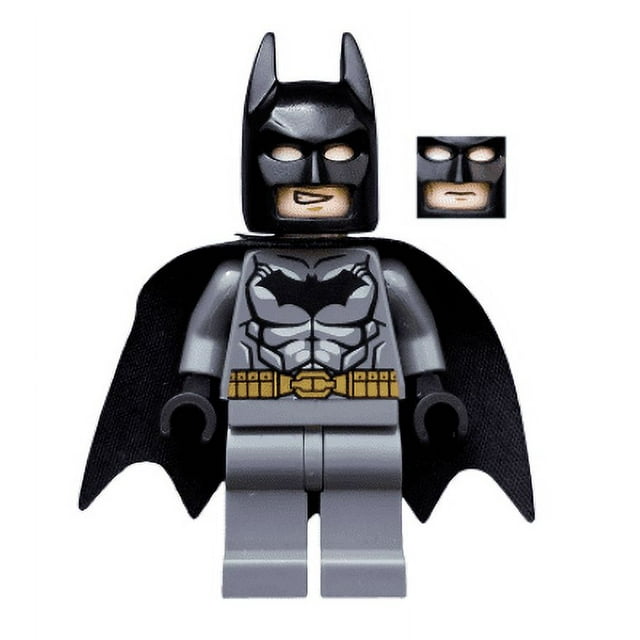 LEGO Batman Minifigure - Dark Bluish Gray Suit, Gold Belt, Black Hands ...