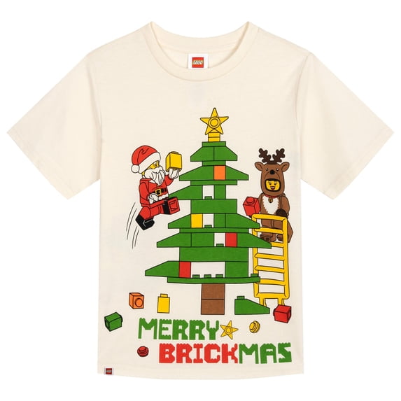 LEGO Big Boys' Short Sleeve T-Shirt Tusk Brickmas Holiday