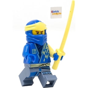 LEGO Blue Ninja Jay Minifigure with Katana Interlocking Block Building Sets Blue 0.31 oz