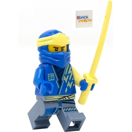 LEGO Blue Ninja Jay Minifigure with Katana Interlocking Block Building Sets Blue 0.31 oz