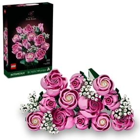 LEGO Botanicals Bouquet of Pink Roses Artificial Flowers - Building Blocks for Adults, Ages 18+ - Gift for Birthdays or Special Occasions - Flowers for Home Office, Shelf or Room Decor - 10374