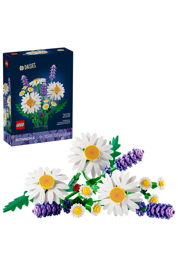 Botanicals Daisies Building Toy - Birthday Gift for Kids & Adults, Ages 9+ - Kids Room Decor for Shelf or Desk, Girls & Boys - 11508