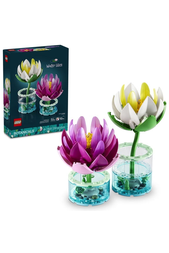 Botanicals Water Lilies - Building Toy for Girls & Boys, Ages 9+ - Artificial Flower Decor for Kids Bedrooms or a Bookshelf - Birthday or Housewarming Gift - 11511
