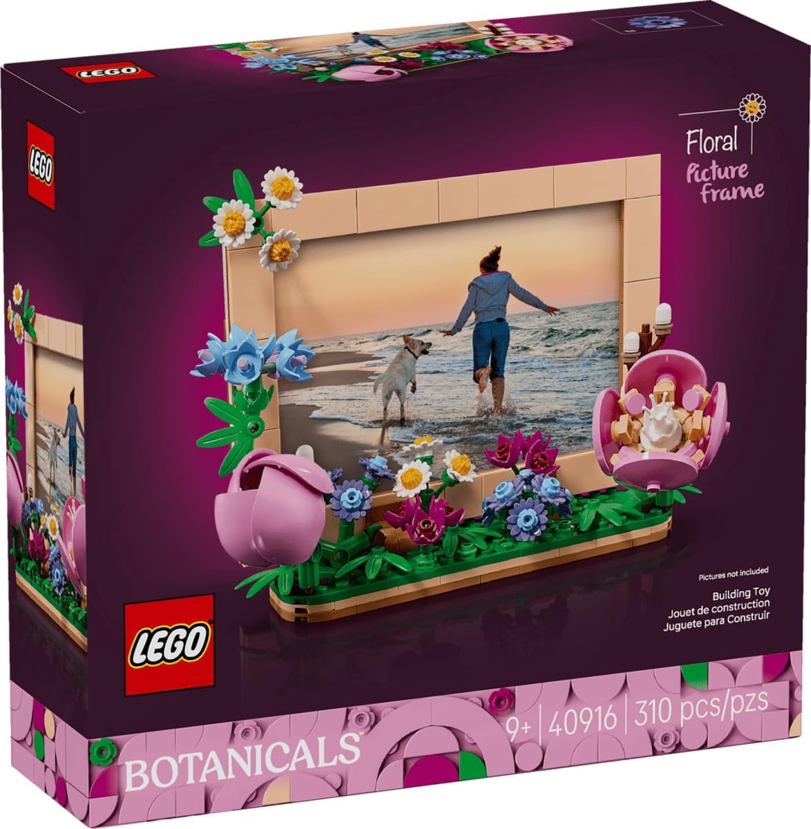 LEGO Botanicals Floral Picture Frame 310-Piece Flower Building Set with Daisy, Rose & Camellia, Decorative Photo Frame Display Gift for Kids Girls & Boys – 40916