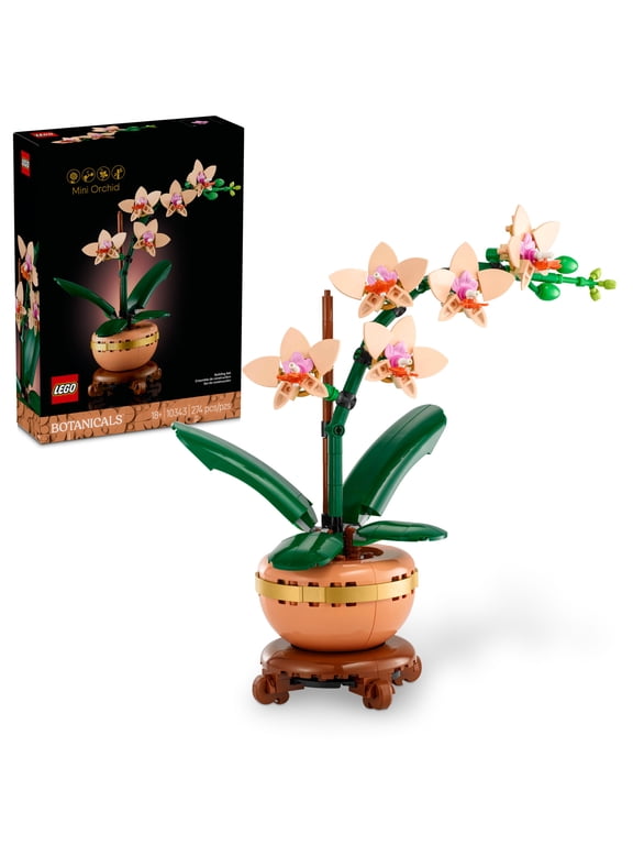 LEGO Botanicals Mini Orchid Building Set - Artificial, Fake Orchid for Home Decor, Adults Ages 18+ - Indoor Plant Decorations for Table, Desk, Office - Gift for Graduation - 10343