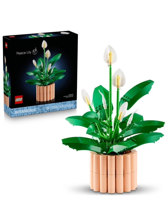 LEGO Botanicals Peace Lily Flower Building Set for Adults - DIY Bedroom, Book Shelf & Home Decor for Women & Men, Ages 18+ - Artificial Flowers Crafting Kit - Gift Idea for Birthdays - 11504
