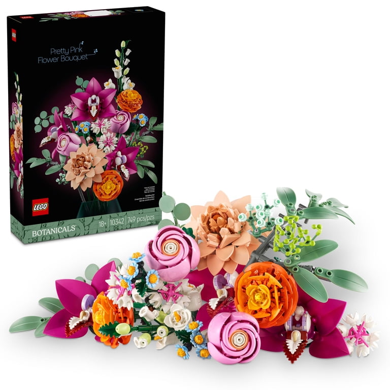 LEGO Botanicals Pretty Pink Flower Bouquet Building Set 10342