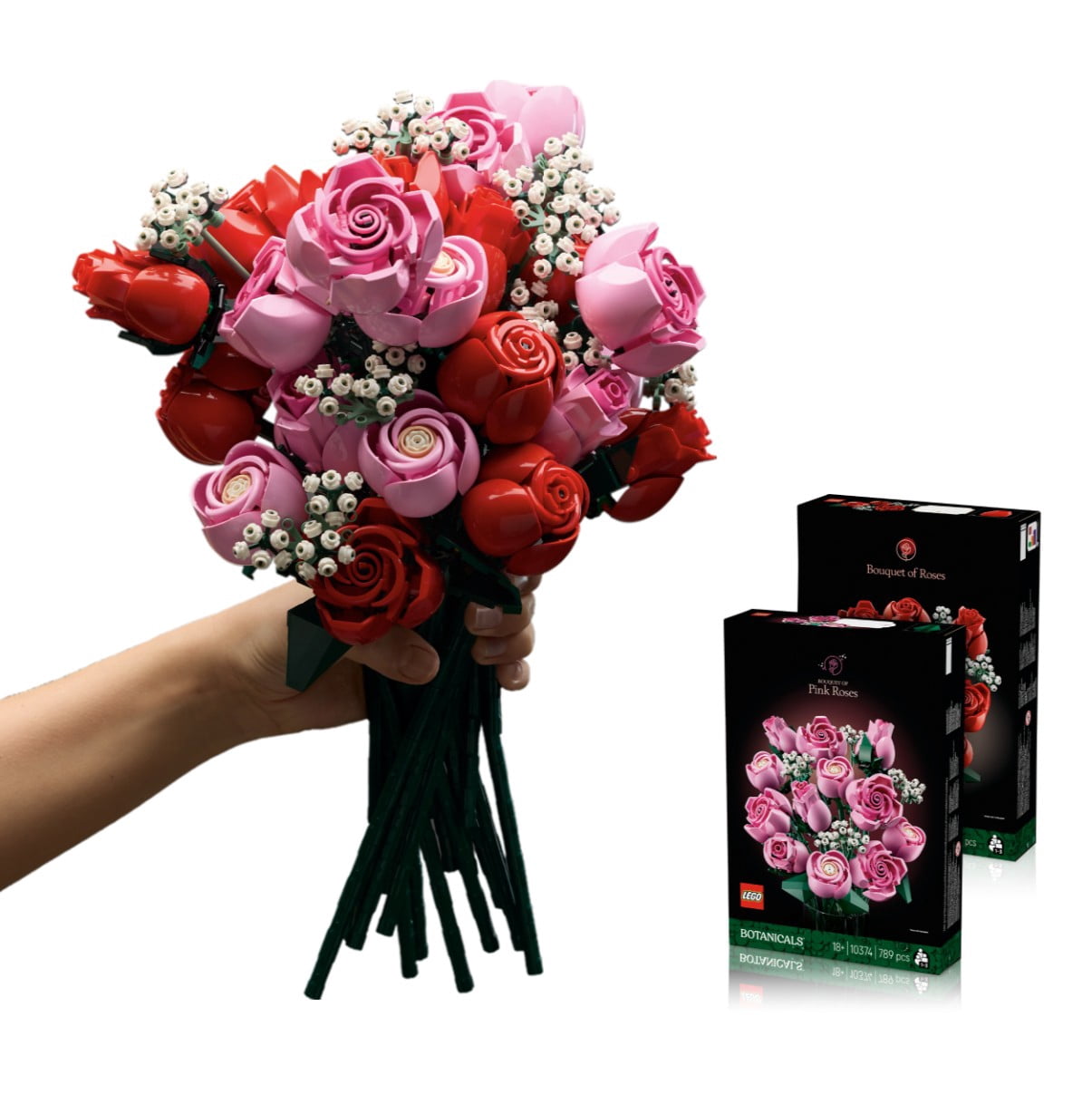 LEGO Botanicals Red & Pink Roses Bundle - Building Sets for Adults