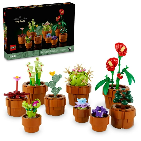 LEGO Botanicals Tiny Plants - Artificial, Fake Indoor Plant Building Set for Home, Kitchen, Desk Decoration, Adults Ages 18+ - Gift for Mother's Day - 10329