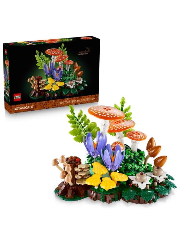 LEGO Botanicals Woodland Mushrooms - Building Set for Adults, Ages 18+ - Mushroom Decor for Home - Gifts for Women & Men - Craft Activity - 11505