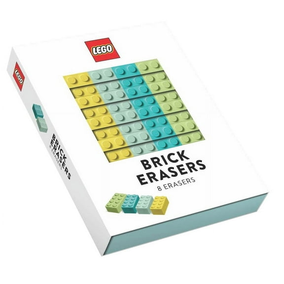 LEGO Brick Erasers, Pencil & Pen Erasers, Assorted Colors, 8 Count